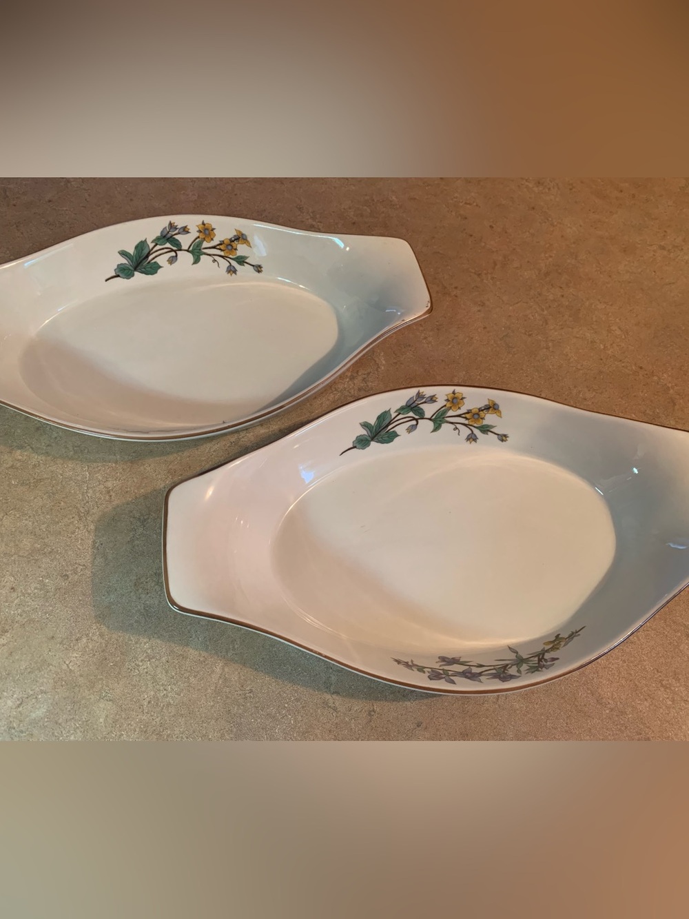 Vintage Bakeware Floral Dishes Woodhill 1980s Kitchenware Serving Dishes Set of2